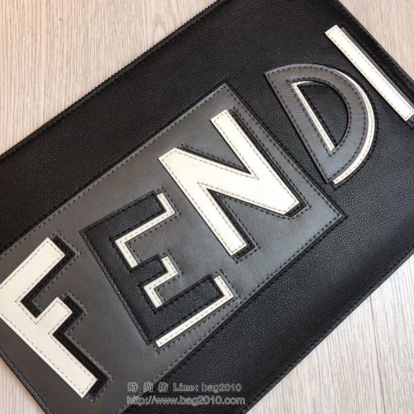FENDI最新款手包 原單品質 進口小牛皮 小怪獸 芬迪手拿包 logo皮信封手包  fdz2122